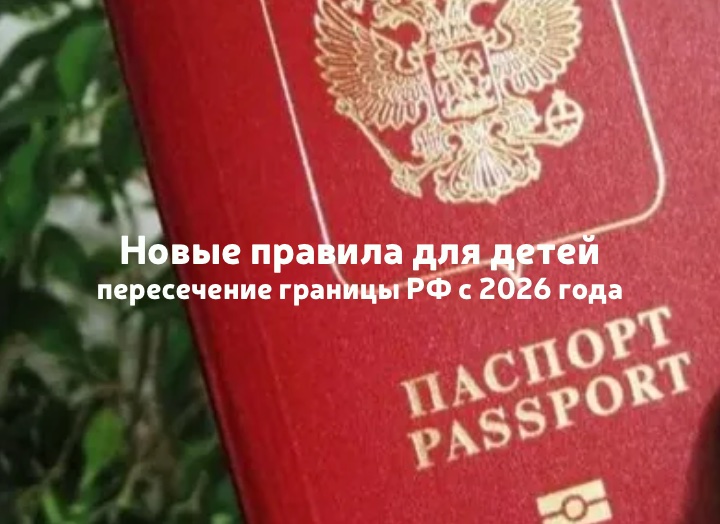 С 2026 года детям до 14 лет для выезда за пределы РФ нужен загранпаспорт